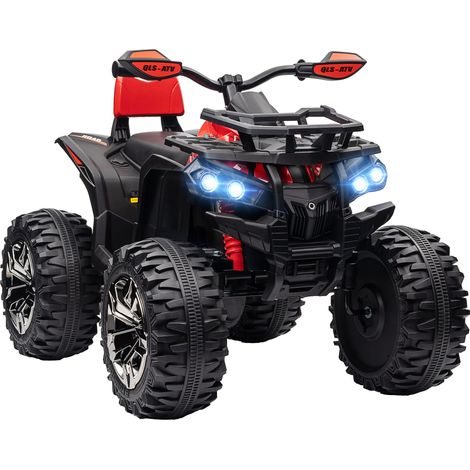 HOMCOM 12V Quad Bike ATV with LED Lights, Music, for Boys Girls Red (1/5)