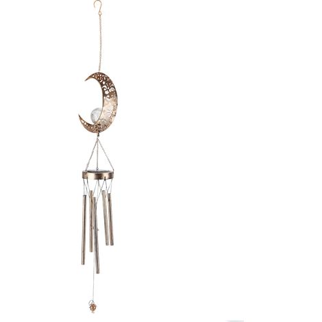 Lampe solaire de cour arrière, carillon éolien rétro, pendentif décoratif lumineux pour intérieur, cadeau d'anniversaire ou de Thanksgiving, lune (1/5)