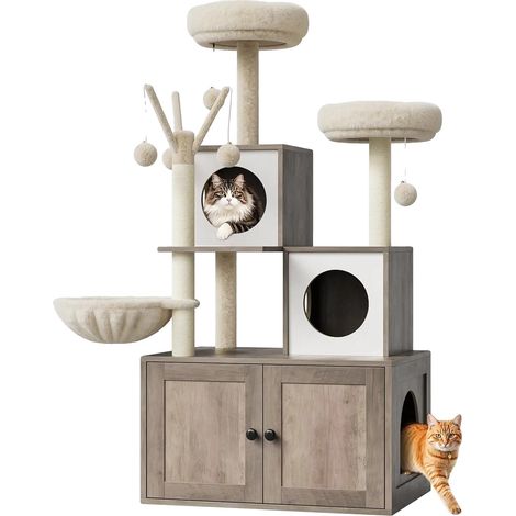 Árbol para gatos, diseño multifuncional, estructura estable, 01 (1/2)