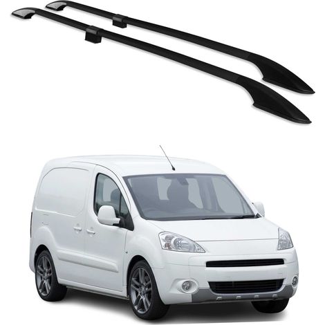 OMAC Barres de Toit longitudinales pour Citroen Berlingo 2008-2018 L1 Alu Noir (1/5)