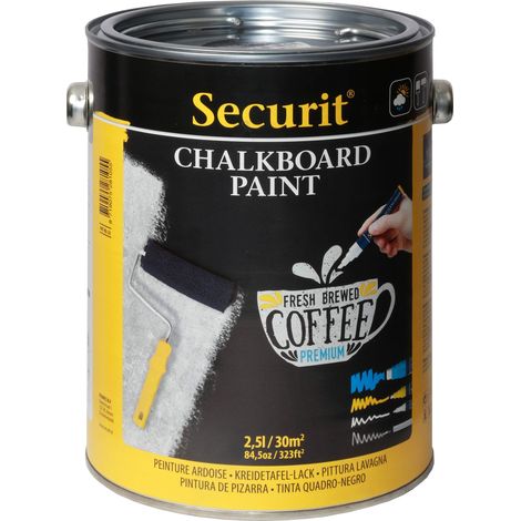 SECURIT - Vernice Acrilica a Base d'Acqua - Per Pennarelli a Gesso Liquido - Per Bar, Ristoranti, Pub, Negozi, Casa - 2,5L - Colore Nero (1/5)