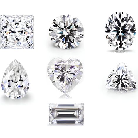 Conjunto de diamantes sintéticos belgas con 7 gemas de diferentes formas para decoración y colección. (1/5)