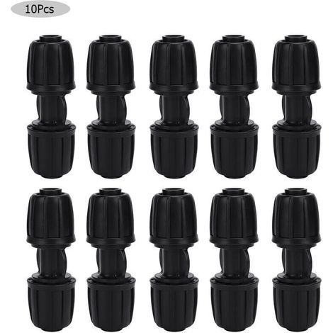 10 Pices Connecteur D\'eau Droit Raccord D\'irrigation Goutte Goutte de Jardin pour quipement D\'arrosage de Tuyau PE 16mm (1/4)