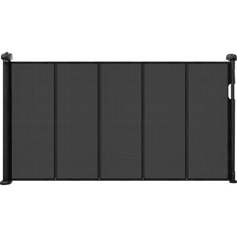 Barriere bebe retractable 870mm hauteur 1400mm largeur maille installation facile escalier porte couloir noir stabilité renforcée (1/5)