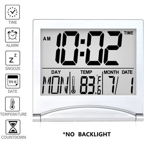 Horloge Électronique Pliable avec Réveil, Calendrier, Météo et Thermomètre, Parfaite pour Voyage