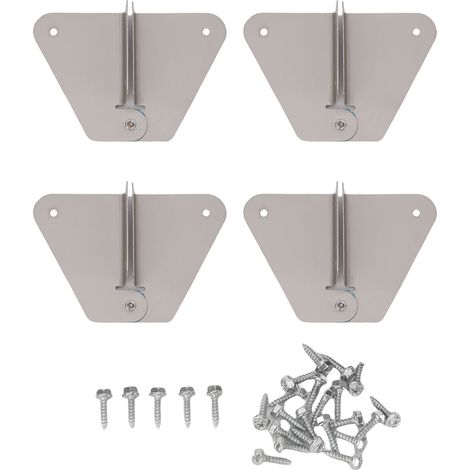 4 charnières extension descente gouttière – 26 vis inox, tuyau eau rectangulaire, plomberie (1/4)