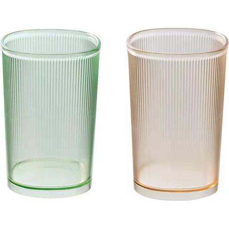 Lot de 2 verres incassables et portebrosse à dents en plastique, gobelets et portepinceaux de maquillage réutilisables