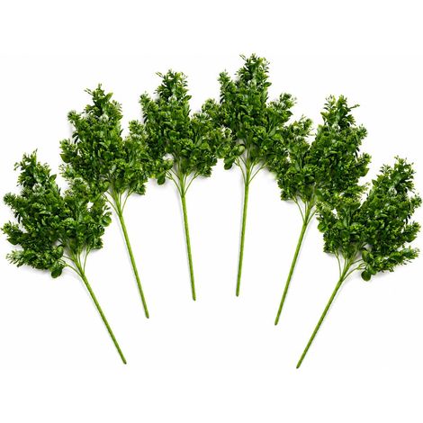 Pack of 6 x 75cm Artificial Boxwood & Budding Foliage Bush Stem (1/5)