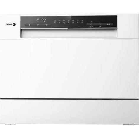 Fagor – Lave-vaisselle compact 6 couverts 47 dB – Classe énergétique D – Ouverture automatique de porte – Départ différé jusqu'à 24h