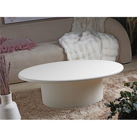 Table basse laquée blanche Zuberi 100 x 60 x 32 cm. 100 x 60 x 32 cm (1/3)
