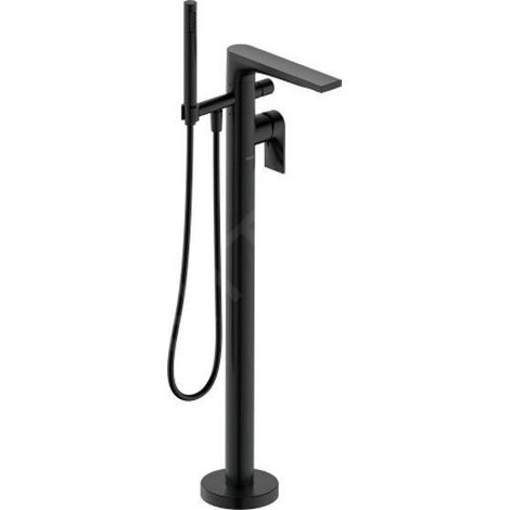 Mitigeur monobloc pour baignoire Tulum, pose au sol, noir mat (1/2)