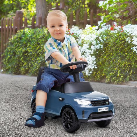 Voiture électrique pour enfants 6V, Land Rover, mode propulsion/poussée, phares, musique, bleu clair (1/5)