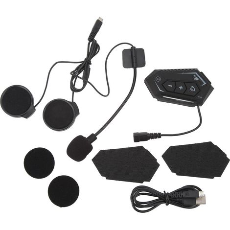 Casque moto Bluetooth avec écouteurs intégrés, kit main libre étanche pour navigation GPS et musique en voyage à vélo. (1/5)