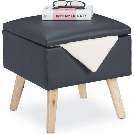 Taburete con espacio de almacenamiento Cuero artificial