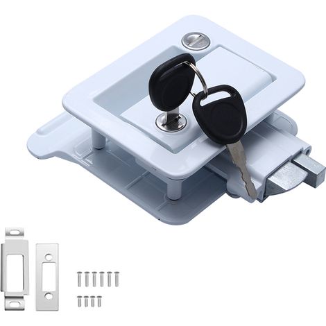 Kit di ricambio per serratura della porta d'ingresso in lega di zinco con 2 chiavi, ideale per caravan, camper e camion bisarca. (1/5)