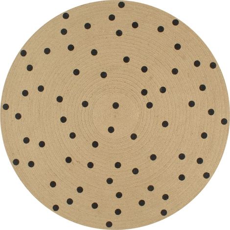 Teppich Handgefertigt Jute mit Punktmuster 120 cm