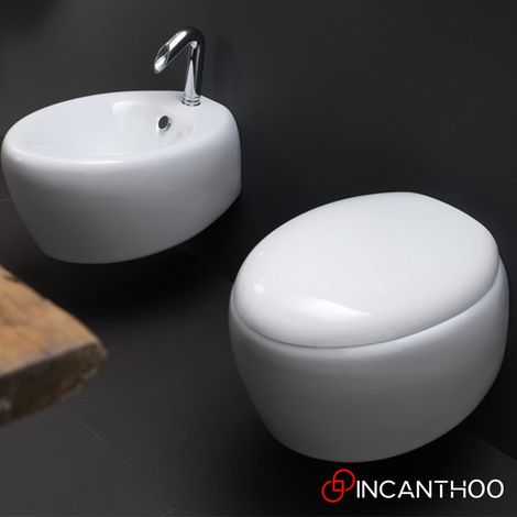 Sanitari Sospesi Wc + Bidet TOUCH - Sistema di Scarico Smart Clean - Coprivaso Termoindurente Avvolgente Soft Close (1/5)
