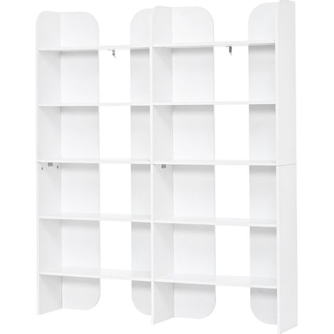 Librería blanca de 5 estantes 160 x 135 x 25 cm MODENUIT (1/5)