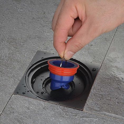 Bonde de douche de sol, anti-refoulement, anti-odeurs, pour cuisine et salle de bain, en silicone, avec vanne de vidange rapide, 5,3 x 5,3 cm (1/5)