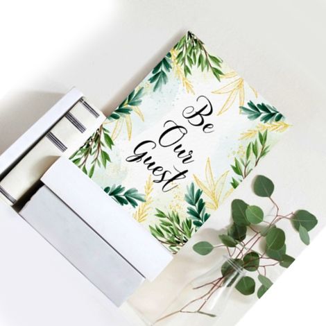 Porte-photo acrylique résistant et imperméable, style sobre « Be Our Guest », décoration de table élégante, présentoir photo de bureau, lot CBS151 (1/4)