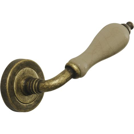 Roseta P143Pe Modelo Bisbal Plata Antigua Porcelana Craquele Blanco