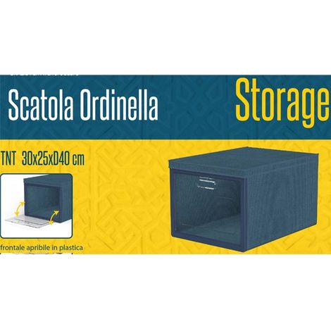 1 Pezzo Scatola Organizer Ordinella in TNT Blu 30 x 25 x 40 cm (1/2)