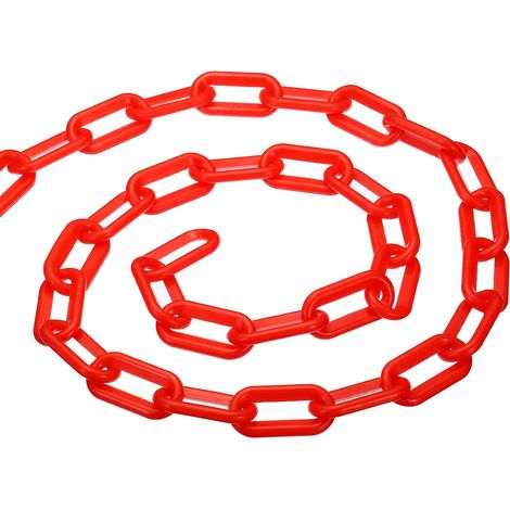 Chaîne En Plastique De 0,3" De Diamètre Et De 39 Pieds De Longueur Pour Barrière De Sécurité, Contrôle De Foule Dans Parkings Ascenseurs Entrées De Voitures, Rouge (1/5)