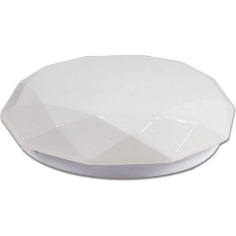 Plafoniera da soffitto lampada moderna 36 led 18 watt smd 5730 bianca con scocca lavorata e punti trasparenti luce bianca fredda 6500k (1/5)