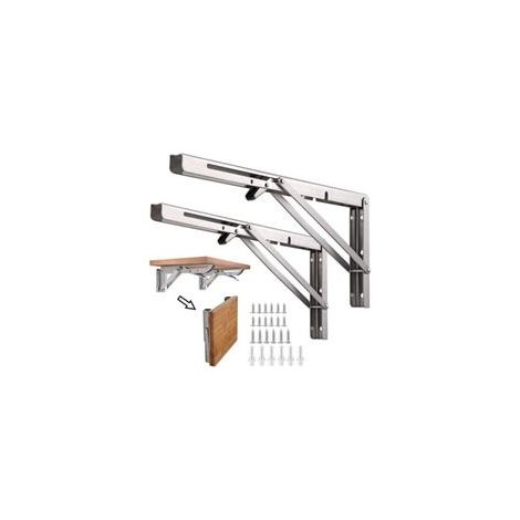 Set mit 4 robusten, einziehbaren Klapphalterungen für Werkbänke in der Garage, klappbare Regalträger, 300 mm (12 Zoll) Edelstahl, Wandmontage, maximale Traglast: 60 kg (1/4)