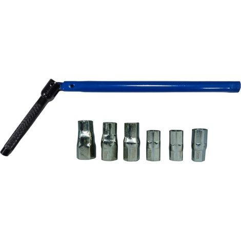 Schraubenschlüssel für Wasserhahn, Installationswerkzeug, Klempnerei, mehrere Köpfe, gehärteter Stahl, einfaches Drehen, geeignet für die Reparatur der Installation, Blau (1/5)