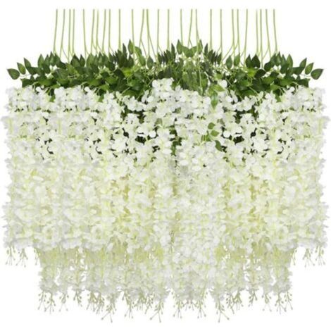 24 Pieces Artificial Flowers Fake Wisteria Vine Silk Wisteria Flowers for Home Garden Party Wedding Decoration (1/5)