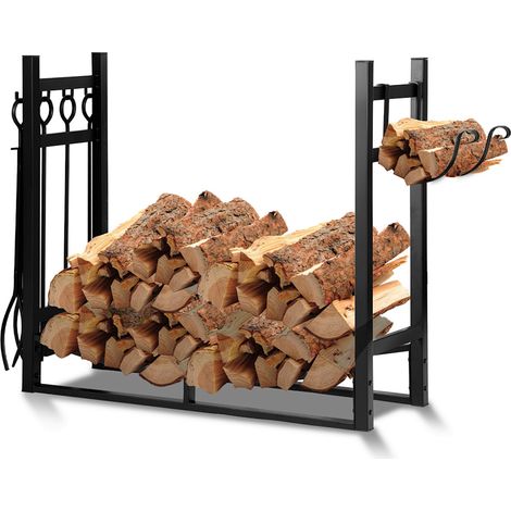 Randaco étagère à bois de cheminée aide à l’empilage 120 kg rangement pour bois de chauffage (1/5)