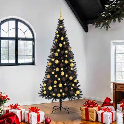 vidaXL Albero di Natale Nero 180 cm PVC (1/5)