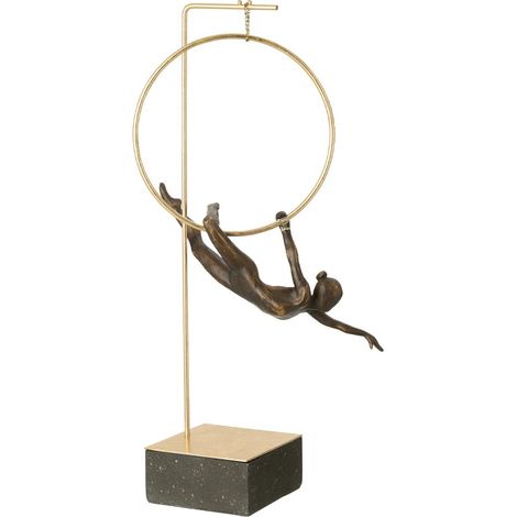 Gymnaste Cerceau sur Socle "Gamma" 55cm Doré & Noir (1/2)