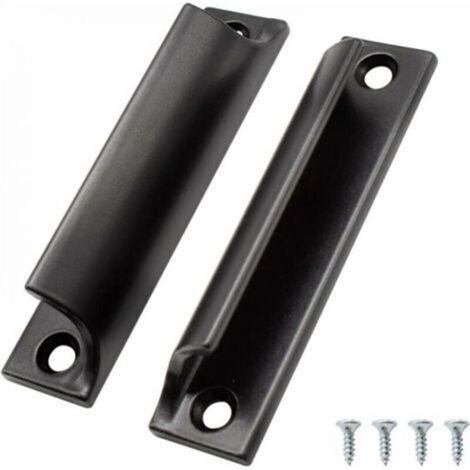 2-teiliges Schiebetürgriff-Set, Möbelgriff aus Aluminium, schwarzer Küchenschrankgriff, geeignet für Balkontüren, Schiebetüren und Schubladen