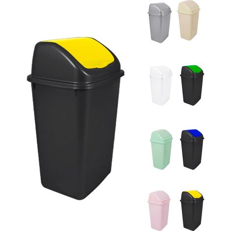 Cubo de Basura con Tapadera Basculante - 15L / 25L / 30L / 50L - Papelera Ideal para Cocina, Baño y Oficina