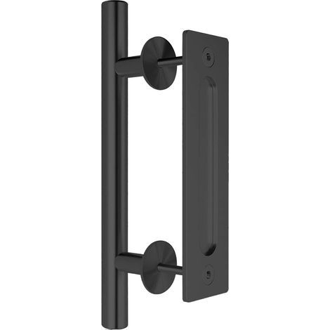 30.48cm /12“ Black Door Handle For Sliding Barn Door - Black Sliding Barn Wood Door Handle Door Pull Flush Handle