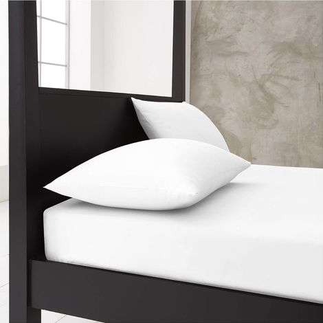 Taies d'oreiller Ultra Douces en Diamant uni [48 x 74 cm – Blanc] (1/5)
