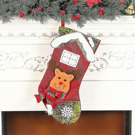 Weihnachtsstrumpf, 45 cm (18 Zoll) – Klassischer großer Strumpf mit Weihnachtsmann, Schneemann und Rentier – Für die Weihnachtsfeier und als Dekoration für die Familie (1/5)