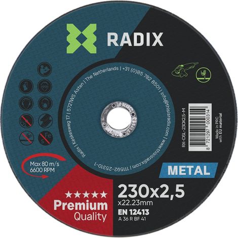 Disque à tronçonner métal - Radix - Premium - 230 x 2.5 x 22.23 mm (1/2)
