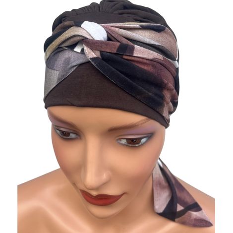 Turbante de primavera para mujer Lena 25-527, pañuelo suave, también para después de la quimioterapia. (1/5)
