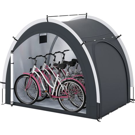 COSTWAY Bike Storage Shed Tent Outdoor Bike Cover Bicycle Tent-Black (1/5)