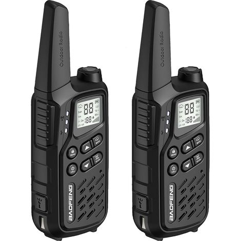 Talkie-walkie Baofeng BF-T25E noir – Portée 10 km – Puissance ≤ 0,5 W – Autonomie 1400 mAh – Fonction VOX et écran LCD – Banbao (1/5)