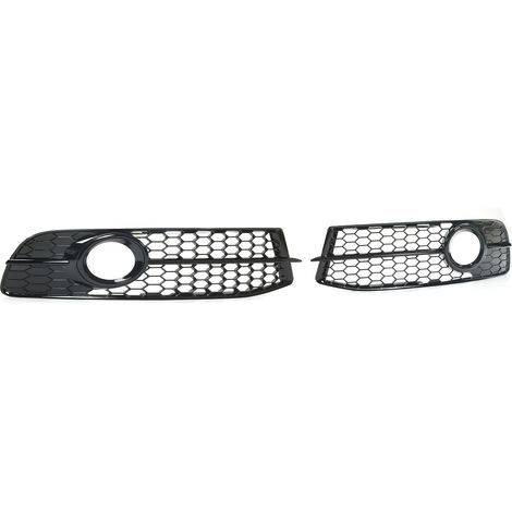 2x Calandre Anti-Brouillard Avant Gauche Droite Maille Style Noir Brillant Remplacement pour A6 C6 2008-2011 (1/5)