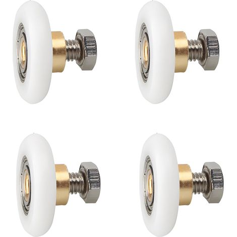 4 Pièces Roulettes de Porte de Douche, Roulette Porte Coulissante Douche 25 mm, Porte Roue Rouleaux de Remplacement pour Glissières de Porte en Verre (1/5)