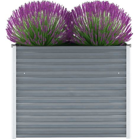 Garten-Hochbeet Verzinkter Stahl 100x40x77 cm Grau vidaXL
