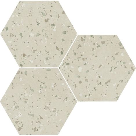 Carrelage effet terrazzo District South Hexagone 29x25cm Vert - Mat - boîte de 0.94 m2 Hexagone 29x25 cm Vert - Mat - boîte de 0.94 m2 (1/3)