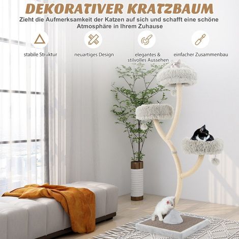 Tiragraffi per gatti da 178 cm con tiragraffi in sisal 3 superfici calde e palline di peluche grigie 88303493 88303493 88303493 88303493 88303493 88303493 88303493 88303493 88303493 88303493 88303493 (1/5)