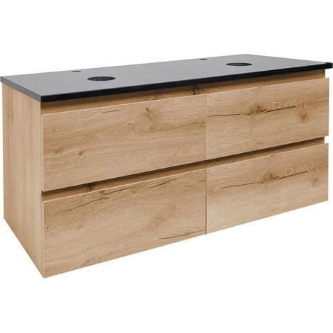 Ensemble meuble avec plateau de recouvrement - SAT - B-Way - 119x50x45 - Chêne
