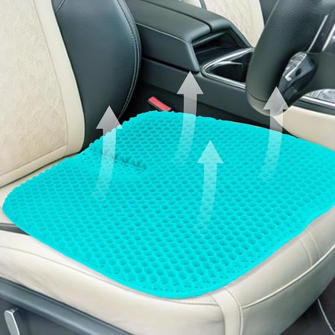 Cojín de gel para asiento de automóvil, refrescante, grueso, grande, transpirable para mayor comodidad al sentarse y alivio de la presión de la espalda (1/5)